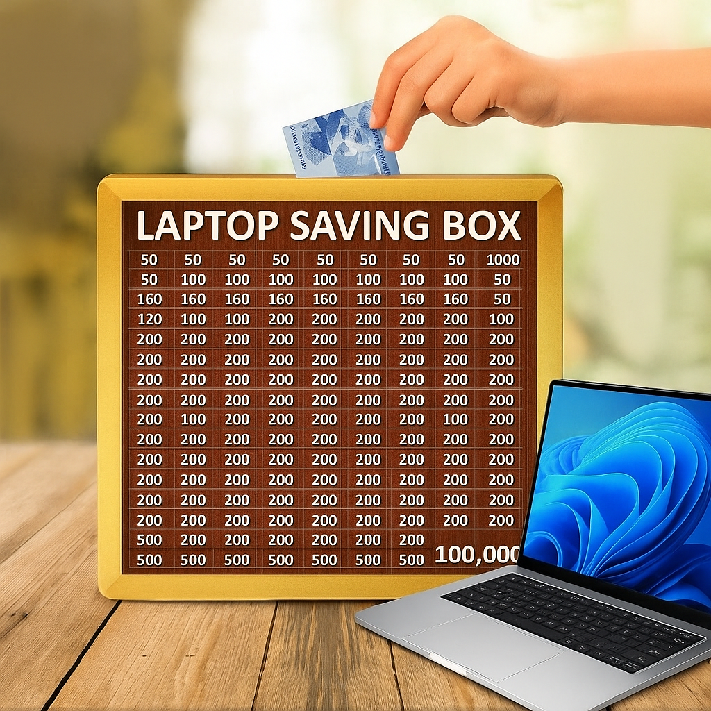Wooden Money Saving Box Combo – Savings Goals for 5L, 3L, 2L, 1L, 50K, Hajj, Umrah, Qurbani, Mobile, Kids, Karbala, CS Bike, CG125 & Bicycle – Handmade Lock-Free Wooden Savings Boxes with Printed Labels for Personal, Family & Spiritual Goals